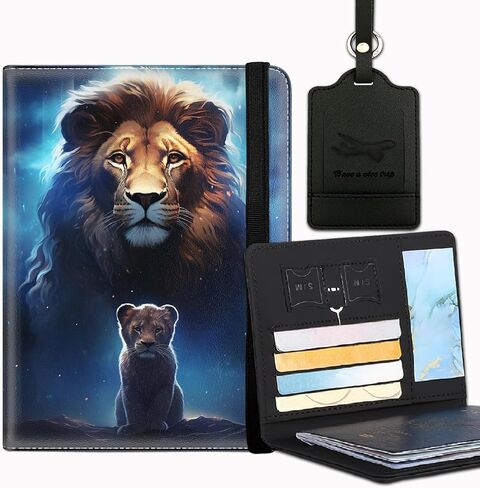 Passport Cover and Luggage Tag Set, PU Leather Passport Case Holder Travel Suitcase Tag,Travel RFID Blocking Passport Cover Passport Wallet with Elastic Band for Women Men, Dragon in Kuwait