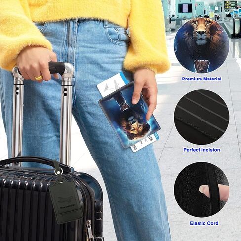 Passport Cover and Luggage Tag Set, PU Leather Passport Case Holder Travel Suitcase Tag,Travel RFID Blocking Passport Cover Passport Wallet with Elastic Band for Women Men, Dragon in Kuwait