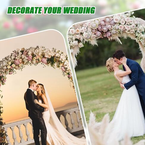 LOKIPA 9.2 قدم إكليل من الإسفنج الزهري، 14 قطعة من كتل الإسفنج الزهرية مجموعة امتصاص الزهور حامل قوس باب أخضر ترتيب إسفنجي من الزهور لتزيين حفلات الزفاف والحديقة (لفة واحدة من سلك الأزهار) in Kuwait