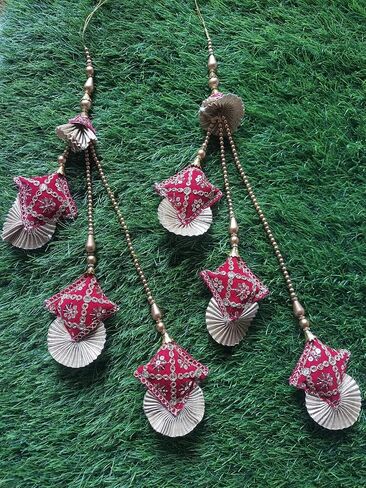 Lehenga Latkan for Women, Sewing, Handmade Ethnic Decorative Hanging Tassel (White) in Saudi Arabia
