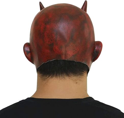 Halloween Scary Demon Mask and Gloves Latex Red Horns Headgear Realistic Paw Gloves Drss Up Cosplay Costume in Kuwait