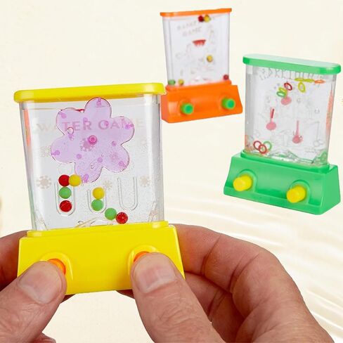 4 Pieces Handheld Water Games -Beach Water Table Water Ring Small Toys- Mini Arcade Retro Pastime Game - Fun Games for Teenagers - Need to add Water (4 PCS Classic Edition) in Kuwait