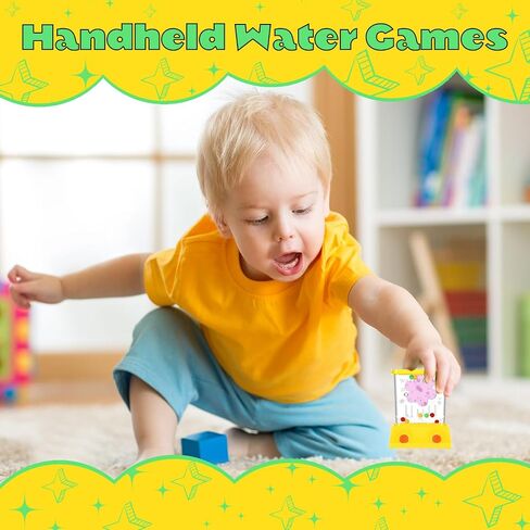4 Pieces Handheld Water Games -Beach Water Table Water Ring Small Toys- Mini Arcade Retro Pastime Game - Fun Games for Teenagers - Need to add Water (4 PCS Classic Edition) in Kuwait