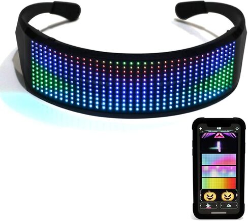 Changeable Customizable Bluetooth Luminous LED Glasses Futuristic Shield LED Visor for Gimmick,Club, Costumes, Birthday in Saudi Arabia