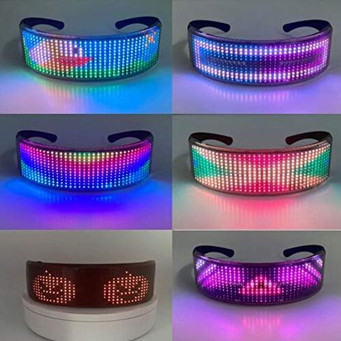 Changeable Customizable Bluetooth Luminous LED Glasses Futuristic Shield LED Visor for Gimmick,Club, Costumes, Birthday in Saudi Arabia