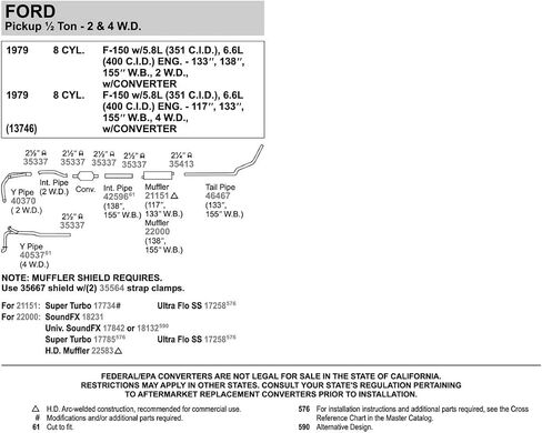 Walker 40370 Exhaust Y Pipe 2.5" Outlet (OD) for Chevrolet C10 in Saudi Arabia
