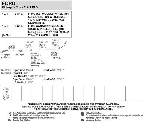 Walker 40370 Exhaust Y Pipe 2.5" Outlet (OD) for Chevrolet C10 in Saudi Arabia