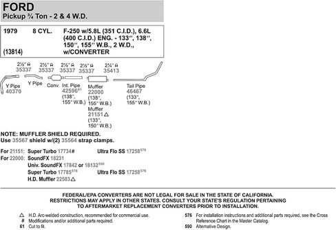 Walker 40370 Exhaust Y Pipe 2.5" Outlet (OD) for Chevrolet C10 in Saudi Arabia