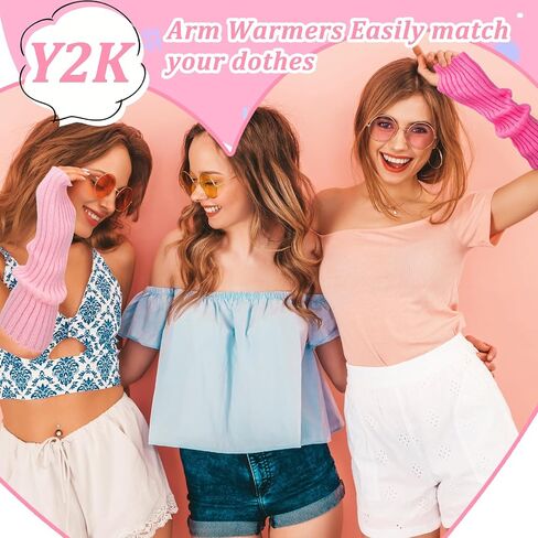 6Pairs Cute Arm Warmers Kawaii Warmers Sleeves, 6Colors Y2k Harajuku Japanese Style Long Fingerless Gloves for Women Girls Teens, Cold Weather Fsahion Arm Sleeve Thumb Hole Gloves in Saudi Arabia