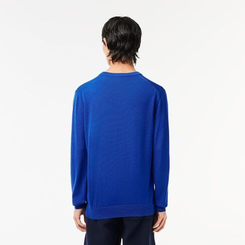 Lacoste Men's Monochrome Cotton V Neck Sweater in Saudi Arabia
