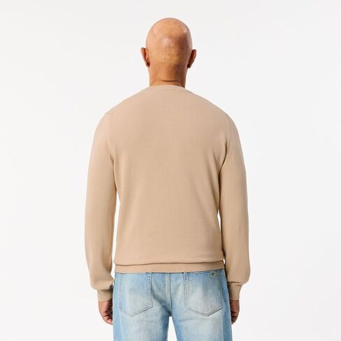 Lacoste Men's Monochrome Cotton V Neck Sweater in Saudi Arabia