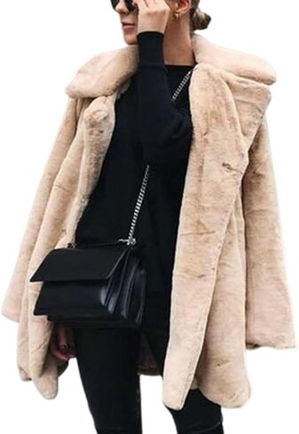 سترات نسائية شتوية من الفرو الصناعي من Wyeysyt، أزياء خريفية مفتوحة من الأمام، معطف طويل أشعث، ملابس خارجية in Kuwait