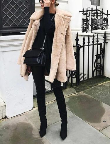 سترات نسائية شتوية من الفرو الصناعي من Wyeysyt، أزياء خريفية مفتوحة من الأمام، معطف طويل أشعث، ملابس خارجية in Kuwait