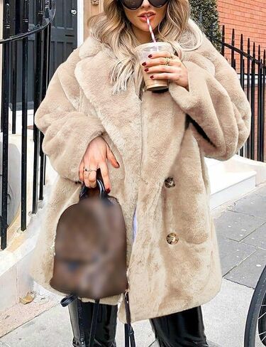 سترات نسائية شتوية من الفرو الصناعي من Wyeysyt، أزياء خريفية مفتوحة من الأمام، معطف طويل أشعث، ملابس خارجية in Kuwait