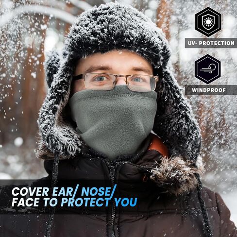 JOEYOUNG Fleece Neck Warmer Gaiter - Ski Face Mask Winter Neck Gaiter for Motorcycle Running Cycling in Saudi Arabia