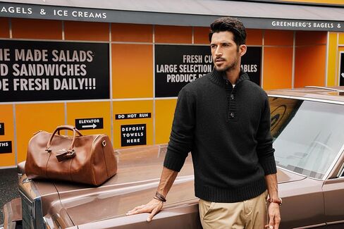 PJ PAUL JONES Mens Pullover Sweaters Quarter Button Sweater Stand Collar Knit Pullovers in Kuwait