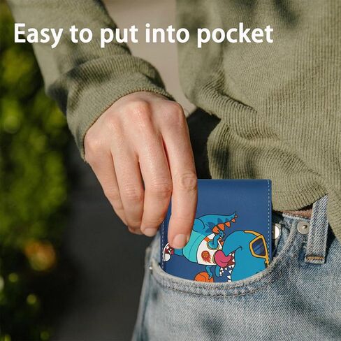 محفظة للأولاد للأطفال والمراهقين، محفظة جلدية مضحكة ثنائية الطي مع جيب للعملات المعدنية بسحاب وحامل للنقود للبطاقات للرجال الشباب، محفظة ألعاب كرتونية رائعة لهدايا الأطفال - كرة السلة على شكل ديناصور in Kuwait