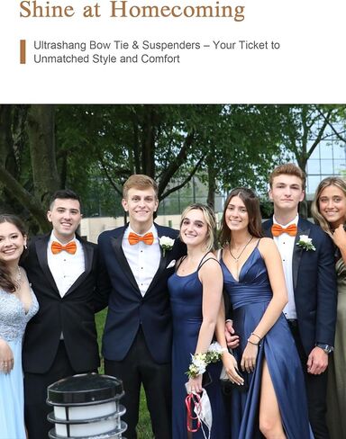 مجموعة ربطة عنق وحمالات رجالي فاخرة من Ultrashang: حمالة ظهر صلبة على شكل حرف Y وربطة عنق ذاتية - حفلات الزفاف التنكرية in Kuwait