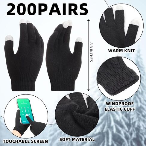 Geyoga Bulk Winter Gloves for Homeless Donations Knit Magic Gloves Warm Touchscreen Gloves Stretchy Unisex Gloves in Saudi Arabia