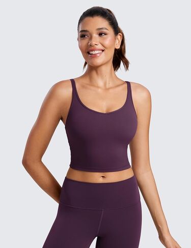حمالة صدر رياضية طويلة للسيدات برقبة على شكل حرف V من CRZ YOGA Butterluxe-Light - حمالة صدر مبطنة للتمرينات الرياضية in Saudi Arabia