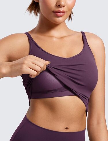 حمالة صدر رياضية طويلة للسيدات برقبة على شكل حرف V من CRZ YOGA Butterluxe-Light - حمالة صدر مبطنة للتمرينات الرياضية in Saudi Arabia