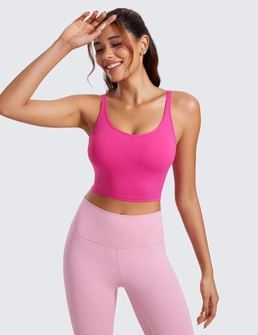 حمالة صدر رياضية طويلة للسيدات برقبة على شكل حرف V من CRZ YOGA Butterluxe-Light - حمالة صدر مبطنة للتمرينات الرياضية in Saudi Arabia