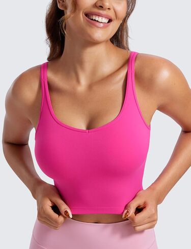 حمالة صدر رياضية طويلة للسيدات برقبة على شكل حرف V من CRZ YOGA Butterluxe-Light - حمالة صدر مبطنة للتمرينات الرياضية in Saudi Arabia