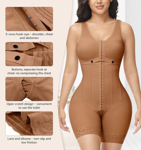 M MYODRESS Fajas كولومبياناس مولديدوراس ملابس داخلية للتحكم في البطن بعد الجراحة ملابس ضغط بعد الولادة مشكل كامل الجسم in Kuwait