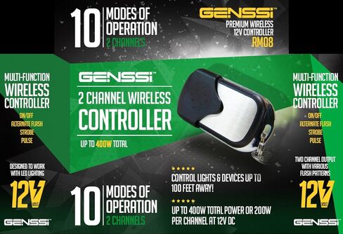 جهاز إرسال واستقبال لاسلكي 12 فولت 2 قناة عالي الطاقة تشغيل/إيقاف ستروب فلاش نبض LED قضبان إضاءة in Kuwait