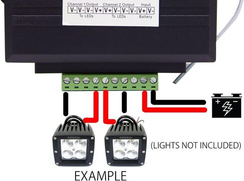 جهاز إرسال واستقبال لاسلكي 12 فولت 2 قناة عالي الطاقة تشغيل/إيقاف ستروب فلاش نبض LED قضبان إضاءة in Kuwait