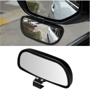 Mandark 2PCS Car Blind Spot Mirror, Rectangle HD Glass Convex Vehicle Rearview Mirror, Wide Angle Adjustible Auto Exterior Blindspot Side View Mirror, Universal for SUV, Sedan, Truck (Black)