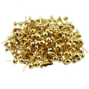 MTQY 200PCS Mini Copper Nail Brass Fastener Golden Brass Metal Paper Fastener 20x8MM Suitable for Craft and Scrapbooking