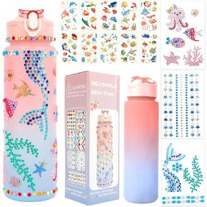 Easter Gifts for Kids, Easter Basket Stuffers for Girls, Gifts for Girls, Decorate Your Own Water Bottle Kits for Girls Age 4-5-6-7-8-9-10, Fun DIY Arts and Crafts Birthday Gifts Toys for Girls Teens