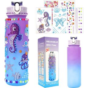 هدايا للفتيات، قم بتزيين مجموعات زجاجات المياه الخاصة بك للفتيات في سن 4-5-6-8-10-12، زجاجة مياه للفتيات، هدية عيد ميلاد للفتيات، ألعاب هدايا فنية وحرف يدوية ممتعة للأطفال هدايا عيد الميلاد المدرسية in Kuwait