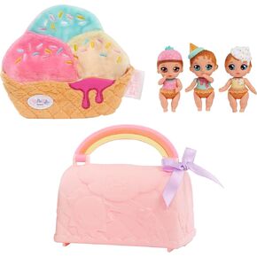 BABY born Surprise Mini Babies Series 6 - Unwrap Surprise Twins or Triplets Collectible Baby Dolls, Sweets-Theme, Includes Soft Swaddle, Molded Diaper Bag Package for On-the-Go Play, Kids Ages 4 & Up in Kuwait