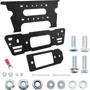 101345 Winch Mount - Compatible with Polaris Ranger Full-Size 570/900/1000 and Gravely UTVs - Polaris Ranger Winch Mount with Black Powder Coated