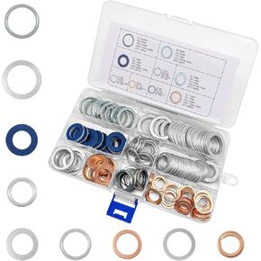140PCS Oil Drain Plug Gasket Assortment - Automotive Oil Crush Washers Seals Kit, Compatible with T0yota, Subaru, VW, H0nda, Mercedes Benz - Leak-Proof Protection