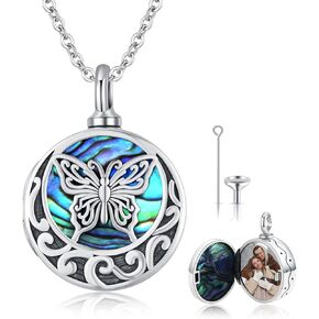 Locket Necklace That Holds Pictures Sterling Silver Urn Necklace for Ashes for Women Ash Necklace for Human Ashes Keepsake Cremation Jewelry Gifts