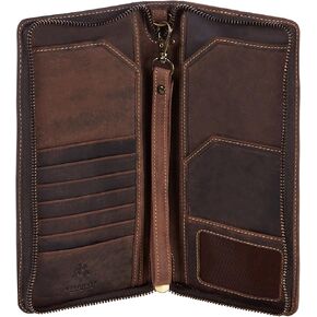 Visconti 728 Large Distressed Leather Travel Wallet for Passports, Tickets and Credit Cards (Tan)