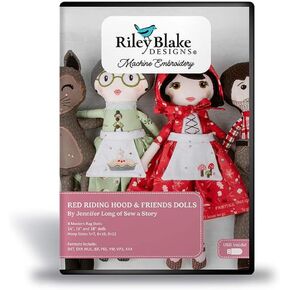 Riley Blake Machine Embroidery Patterns: Exclusive Digital Design, Compatible with Major Machines, Instant Download, Scalable Sizes, and Detailed Instructions (Little Witch & Friends Dolls)
