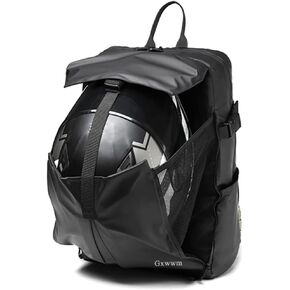 Motorcycle Helmet Backpack Bag for Men - Waterproof PU, Breathable, Fashionable, Large Capacity, Laptop Travel Bag