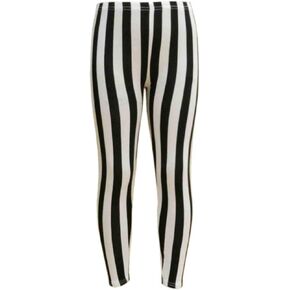 Girls Legging Kids Black & White Vertical Stripes Striped Fashion Leggings 7-13Y