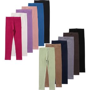 12 Pack Girls Leggings Dance Leggings for Toddler Girl High Waisted Pants Kids Soft Leggings School Wearing