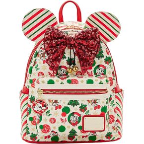 Loungefly Minnie Mouse Christmas Holiday Themed Womens Double Strap Shoulder Bag Purse