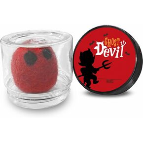 Ghost Devil in The Jar, Cute Red Handcrafted Felting Gift, Halloween Decoration, Funny Unique Gifts for Boys & Girls, Him or her, Party Favor Decoration & Gift - Gui-04