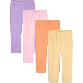 4 Pack Toddler Girls Leggings Cotton Leggings for Girls Warm Comfortable Stretchy Pants Kids Soft Tights