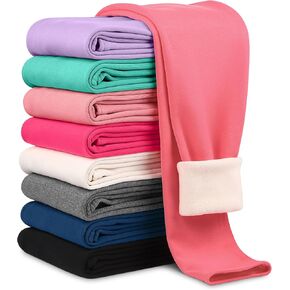 Resinta Cotton Girls Fleece Lined Leggings Thick Thermal Tights Kids Winter Soft Stretchy Pants Full Length