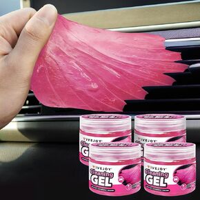FiveJoy Universal Car Cleaning Gel Detailing Putty، منظف السيارة الداخلي للسيارة، معجون تنظيف داخلي للمنزل، المكتب، لوحة المفاتيح، الكمبيوتر الأزرق، 4 عبوات 22.4oz