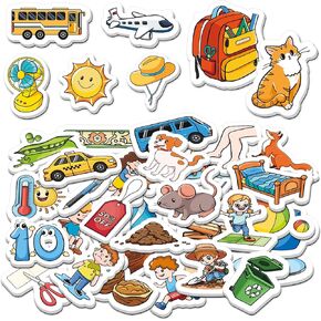 CVC Word Games, 50 Fridge Magnets for Kids, Refrigerator Magnets for Toddlers Phonics Games Learn to Read Spelling Reading Speech Therapy Educational Learning Magnetic Toys for Whiteboard