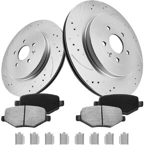 Anpulsero Brake Pads and Rotors Kit Rear Automotive Replacement Brake Kits 2013-2019 F0rd- Explorer;2012-2019 Flex;13-19 Interceptor Utility Brakes and Rotors 54189 D1754-8488/8970 Brake Kit Ge0-met
